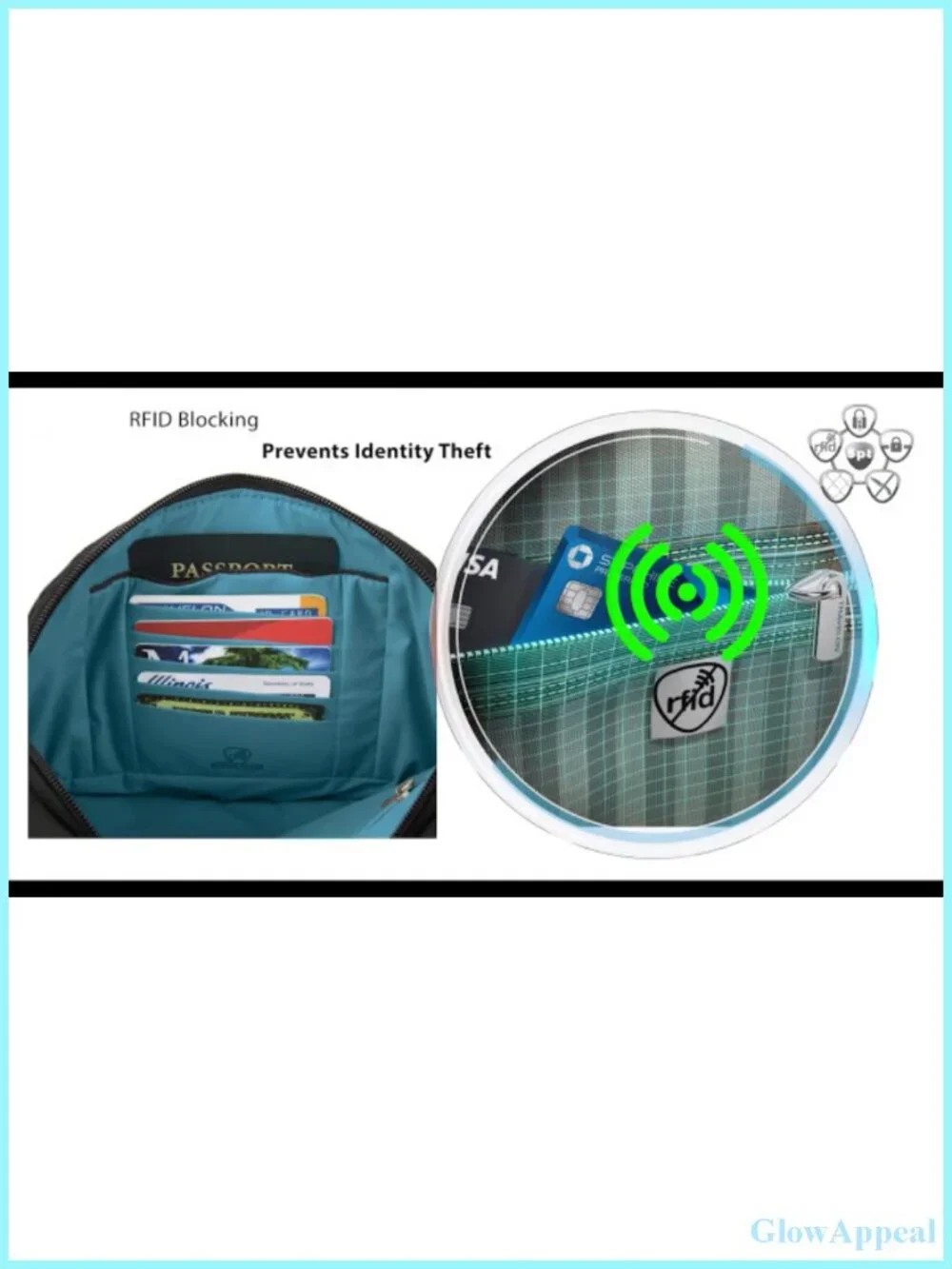 Anti-Theft Messenger Bag RFID Blocking Locking Zip Travel Crossbody
